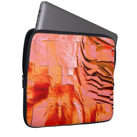 Lachsfarbe in Mosaikstruktur weich geschnitzt Laptopschutzhülle (Vorne Rechts)