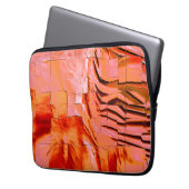 Lachsfarbe in Mosaikstruktur weich geschnitzt Laptopschutzhülle (Vorderseite Links)