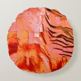Lachsfarbe in Mosaikstruktur weich geschnitzt Rundes Kissen