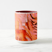 Lachsfarbe in Mosaikstruktur weich geschnitzt Tasse (Zentrum)