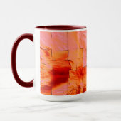 Lachsfarbe in Mosaikstruktur weich geschnitzt Tasse (Links)