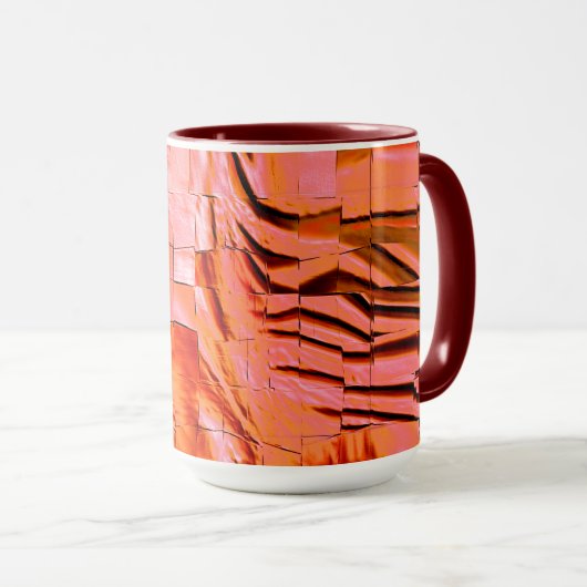 Lachsfarbe in Mosaikstruktur weich geschnitzt Tasse (VorderseiteRechts)