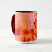 Lachsfarbe in Mosaikstruktur weich geschnitzt Tasse (Vorderseite Links)