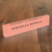 Lachsfarbe Minimalistisch Schlicht Legitimbar Mode Namensplakette (Seite)