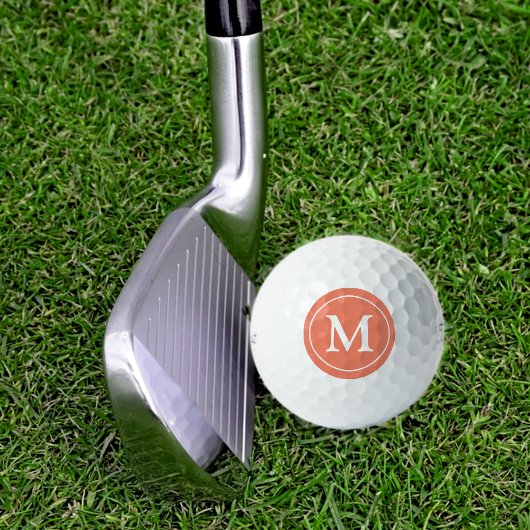 Lachsfarbe mit Name Initial Monogram Golfball