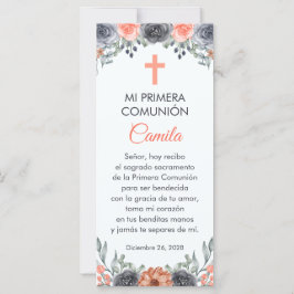 Lachsfarbene Blume Erste Kommune Lesezeichen