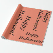 lachsfarbener Happy Halloween-Knopfdruck Geschenkpapier (Ungerollt)