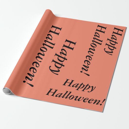 lachsfarbener Happy Halloween-Knopfdruck Geschenkpapier (Ungerollt)