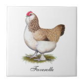 LachsFaverolle Henne Fliese (Vorderseite)