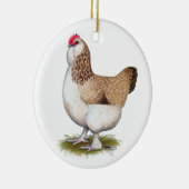 LachsFaverolle Henne Keramik Ornament (Rechts)