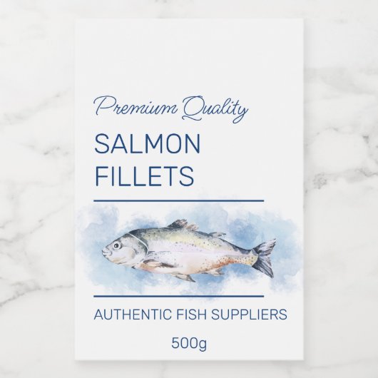 Lachsfilets Etikett für Fischprodukte (Einzelnes Label)