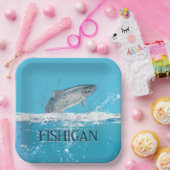 Lachsfisch in Wasser mit Michigan-Text Pappteller (Party)