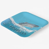 Lachsfisch in Wasser mit Michigan-Text Pappteller (Gewinkelt)