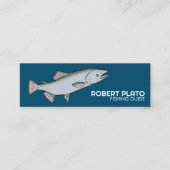 Lachsfisch Minimalistisch Naturblau Mini Visitenkarte (Vorderseite)