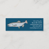 Lachsfisch Minimalistisch Naturblau Mini Visitenkarte (Rückseite)