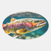 Lachsfisch Ovaler Aufkleber (Vorderseite)