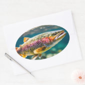 Lachsfisch Ovaler Aufkleber (Umschlag)