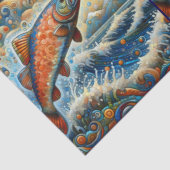 Lachsfische aus kaltem Glas Seidenpapier (Detail)