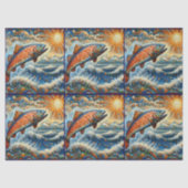 Lachsfische aus kaltem Glas Seidenpapier (Vorderseite)