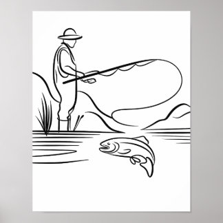 Lachsfischerei Art Poster