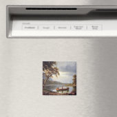 Lachsfischerei auf dem Cascapediac Albert Bierstad Magnet (In Situ (Geschirrspüler))