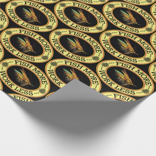 Lachsfischerei Geschenkpapier (Ecke)