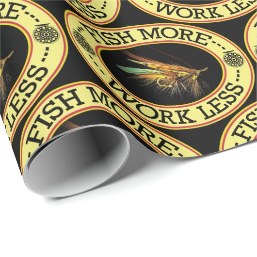Lachsfischerei Geschenkpapier (Rolleneckpunkt)