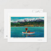 Lachsfischerei im Hafen von Port Angeles Postkarte (Vorne/Hinten)