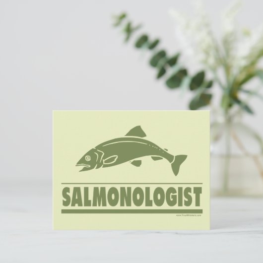 Lachsfischerei Postkarte (Stehend Vorderseite)