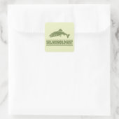 Lachsfischerei Quadratischer Aufkleber (Tasche)
