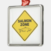 Lachsfischzone Ornament Aus Metall (Links)
