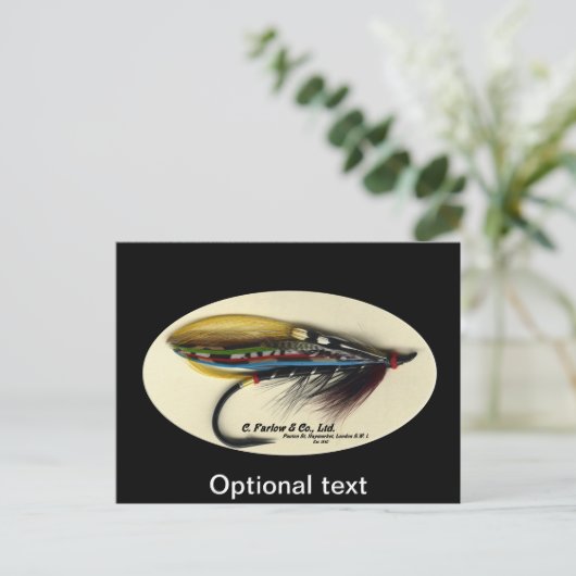 Lachsfliege - Schwarzer Doctor feather Postkarte (Stehend Vorderseite)