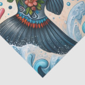 Lachsfloralfische Dekoupage Seidenpapier (Detail)