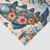 Lachsfloralfische Dekoupage Seidenpapier (Detail)