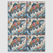 Lachsfloralfische Dekoupage Seidenpapier (Vorderseite)