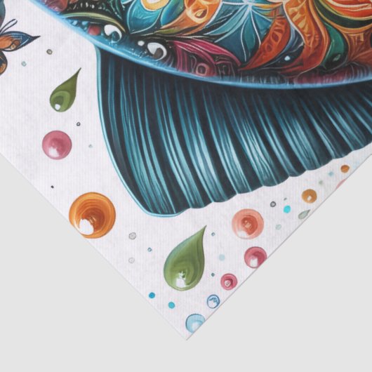 Lachsfloralfische Dekoupage Seidenpapier (Detail)