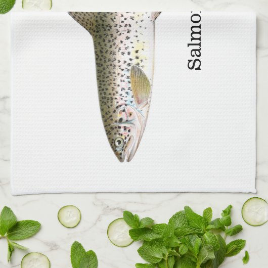 Lachsforelle-Fische Geschirrtuch (Gefaltet)