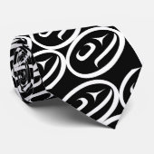 Lachsforelle Kopf Schwarz/Weiß Krawatte (Gerollt)
