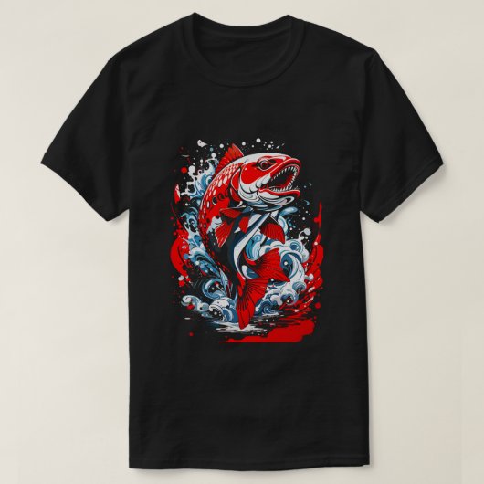 Lachsgraffiti-Abbildung T-Shirt (Design vorne)