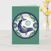 Lachsgrußkarte Karte (Gelbe Blume)