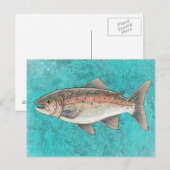 Lachskizze Postkarte (Vorne/Hinten)