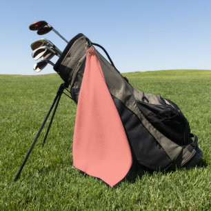 Lachskoralle in fester Farbe Golfhandtuch