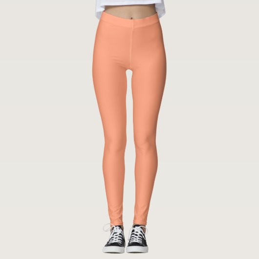 Lachslachs Schlichte Leggings (Vorderseite)