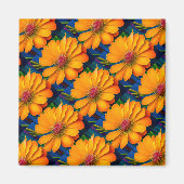 Lachsrosa Blumenmuster Magnet (Vorne)