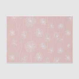 Lachsrosa mit einem zarten, weißen, floralen Vinta Seidenpapier