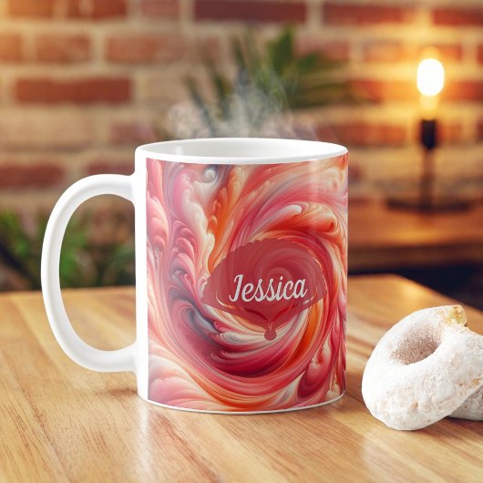 Lachsrosa moderne abstrakte Wirbel Kaffeetasse