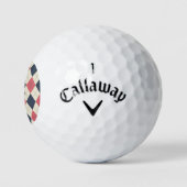 Lachsrosa und Navy-Argyle-Muster Golfball (Logo)