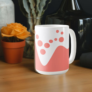 Lachsrosa weiche Welle und Blasen Kaffeetasse