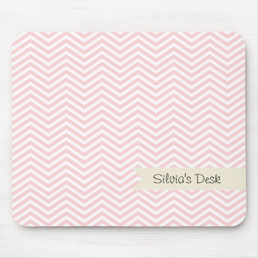 Lachsrosa Zickzack Mousepad (Vorne)