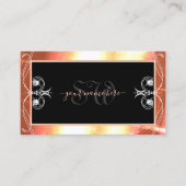 Lachsschwarze Sparkling Diamonds Initialen Verzier Visitenkarte (Vorderseite)